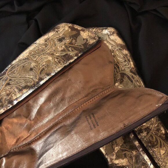 Vintage Style Gold Knee Length Leather Dress Boot - Picture 4 of 16